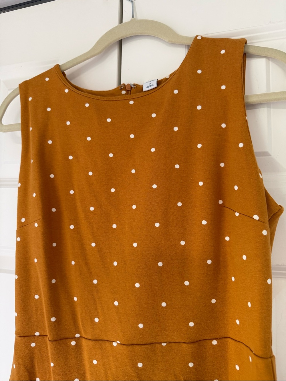 Old Navy Light Brown Polka Dot Sleeveless Tank Dress
